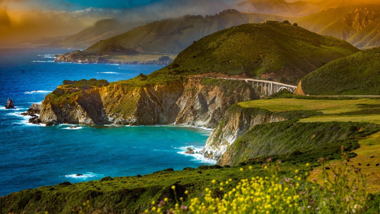 Big Sur coast at Bixby Creek Bridge in Monterey County, California