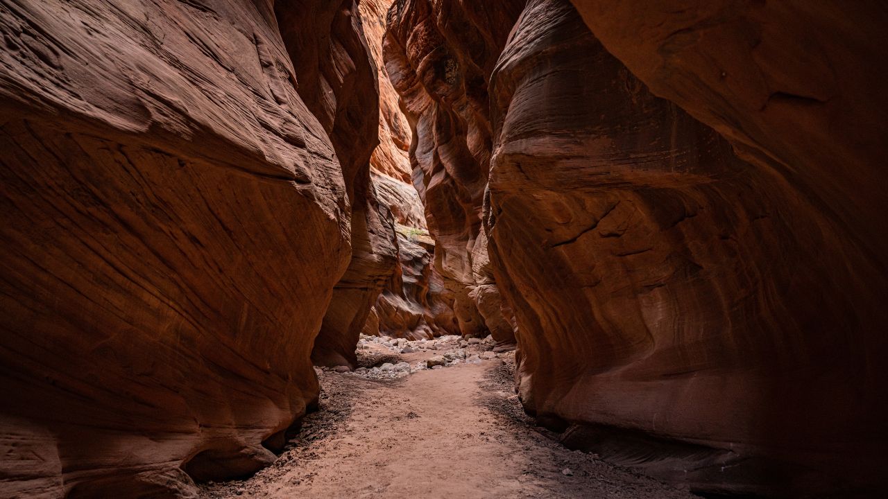 Narrow rock walls inside Buckskin Gulch