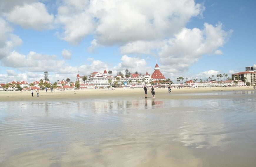 Coronado Beach CA/ USA 03/16/2018 The view of Coronado from the Beach, California
