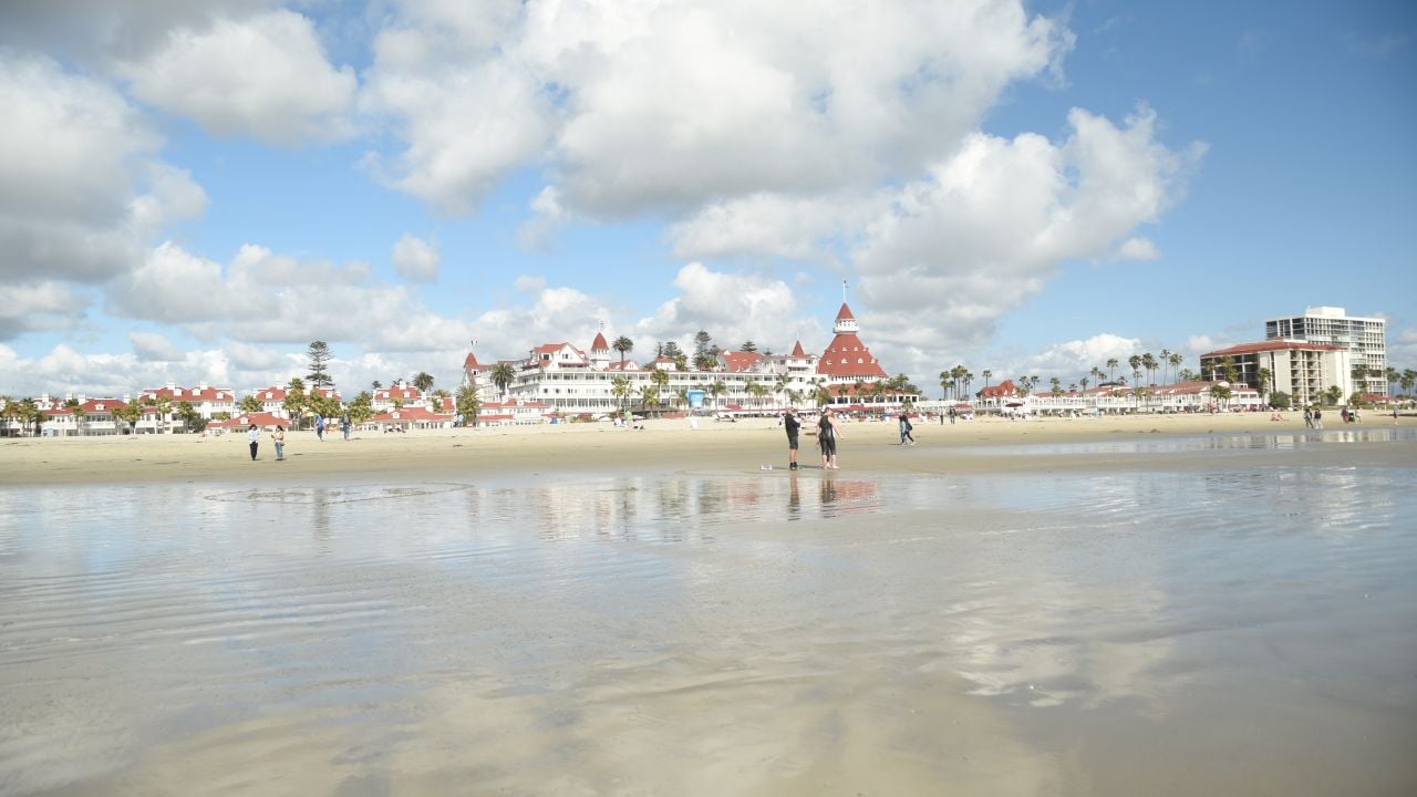 Coronado Beach CA/ USA 03/16/2018 The view of Coronado from the Beach, California