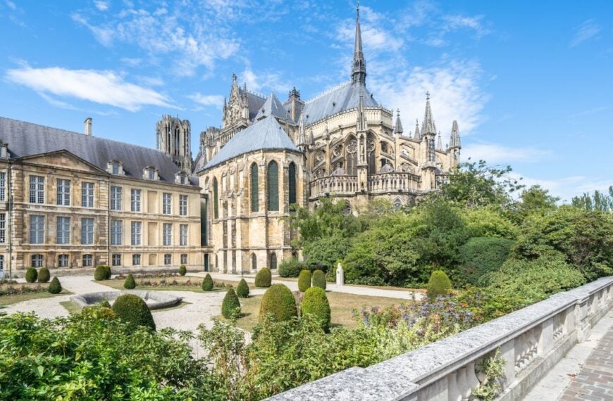Old gothic cathedral of Reims, France