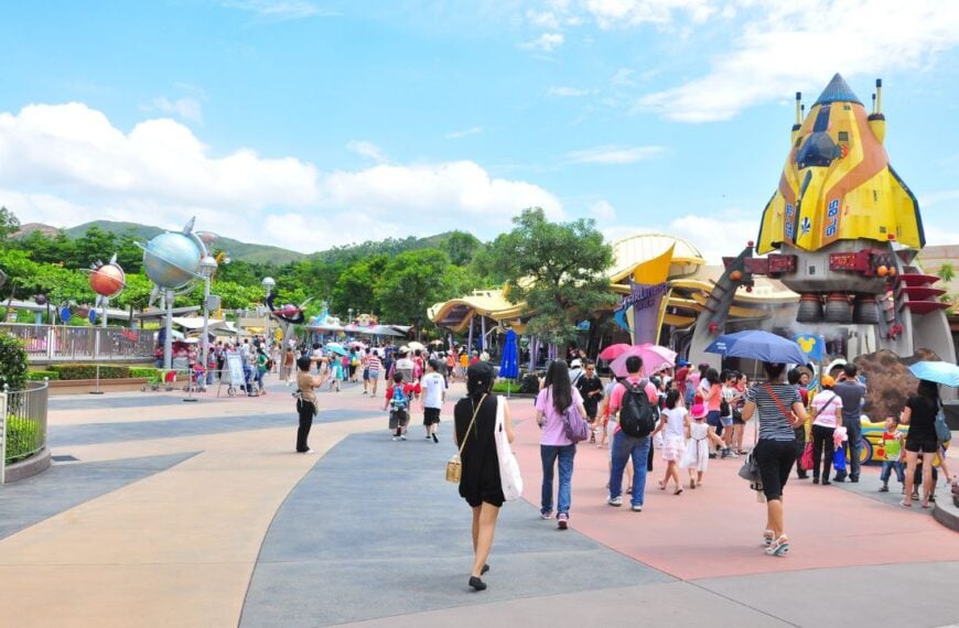 Tomorrow Land zone in Disneyland Hong Kong. Hong Kong island, China. 30 July 2011.