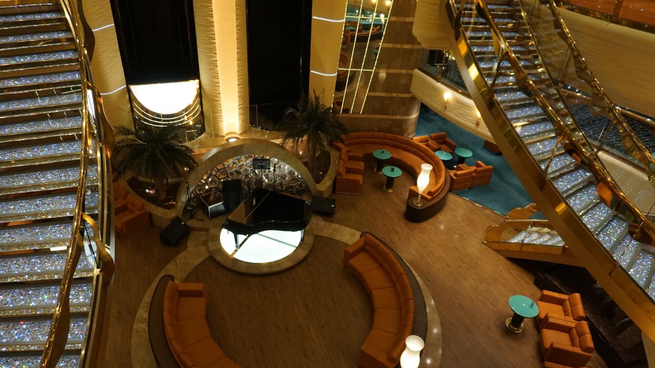 Modern cruise ship exterior at sea