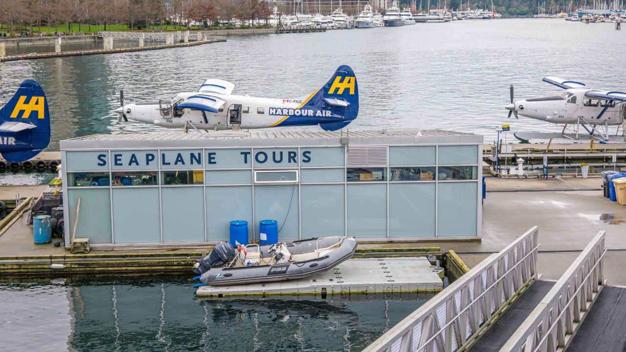 Seaplane terminal building on the waterfront
