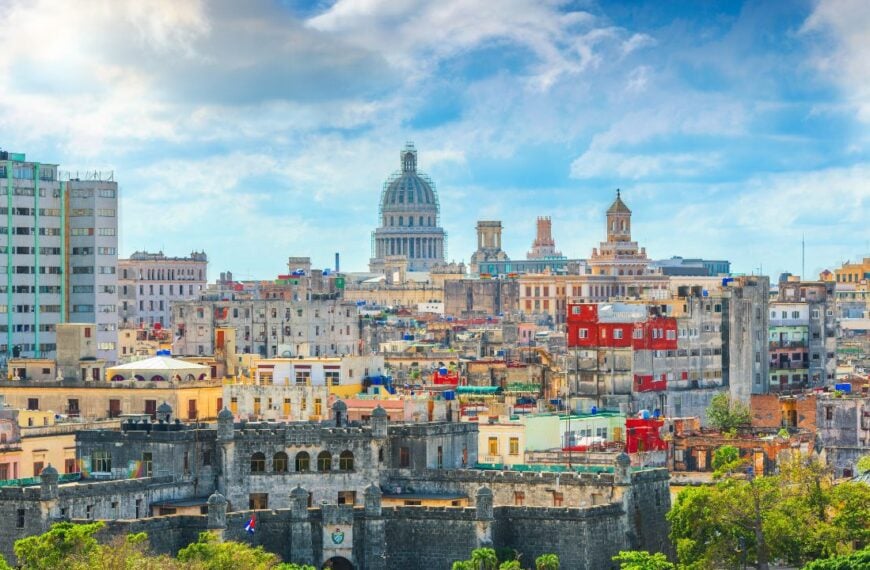 Havana, Cuba downtown skyline with the Capitolio.