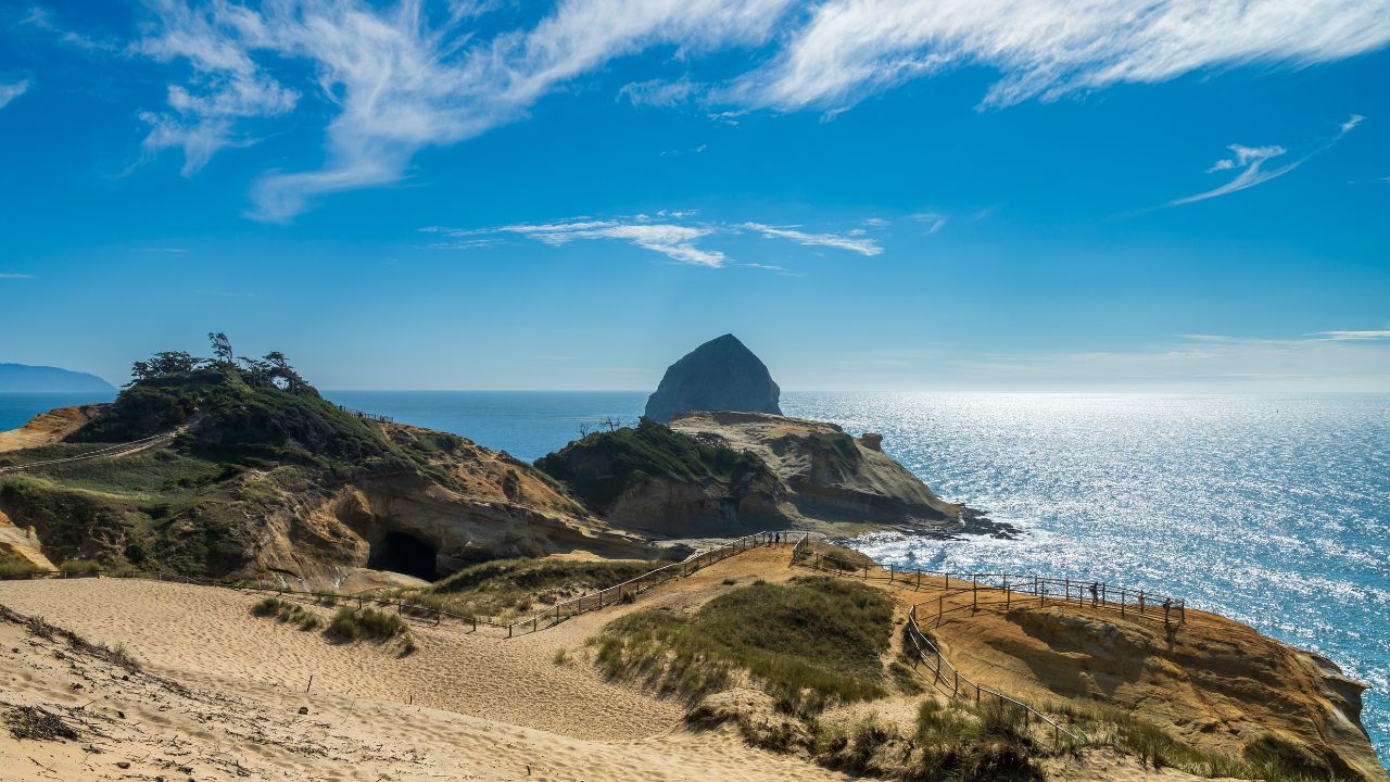 Cape Kiwanda dune and sandstone formations at Pacific City, Oregon