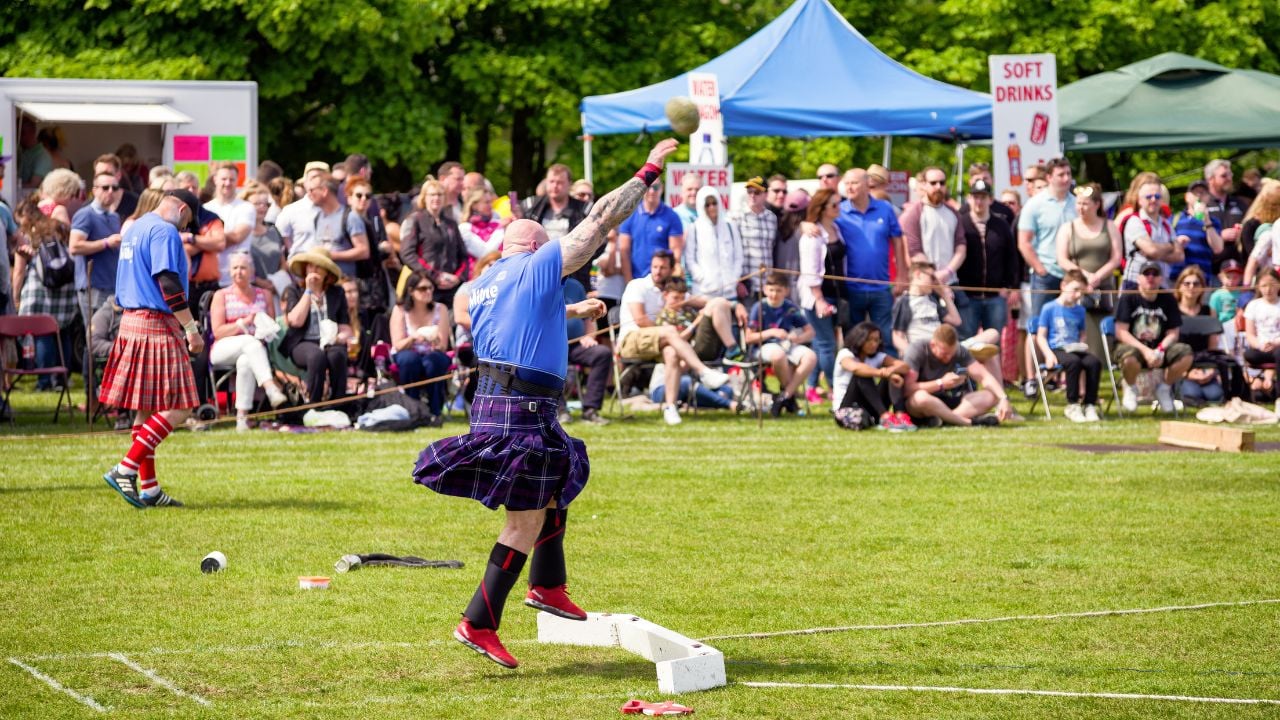 Athlete competing at a Scottish Highland Games
