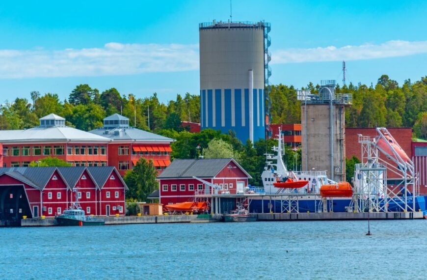 View of the port of Mariehamn, Finland.