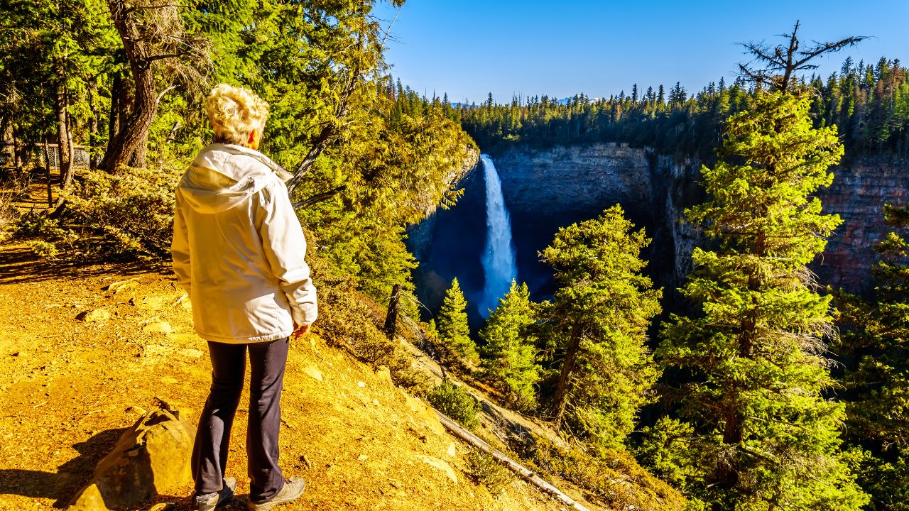 View of Helmcken Falls in Wells Gray Provincial Park.