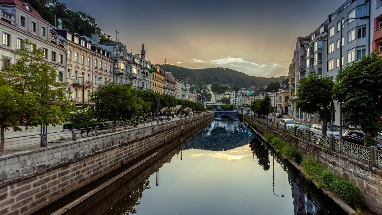 Early morning in Karlovy Vary, Czechia.