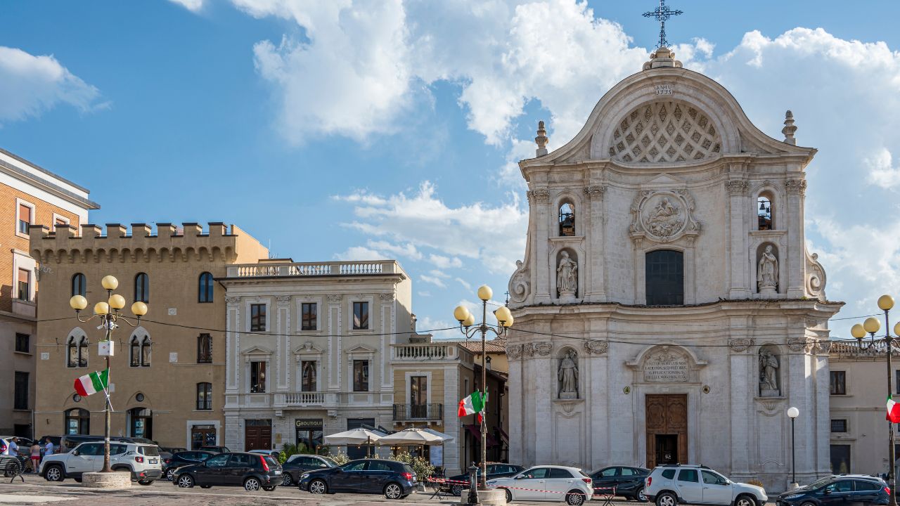 Piazza Duomo in L’Aquila, Italy.