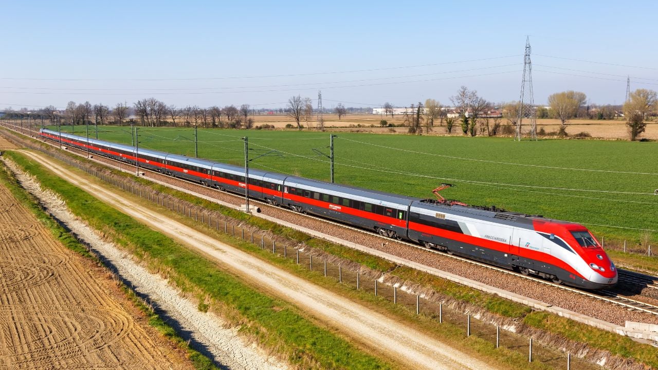 Frecciarossa high-speed train in Italy.