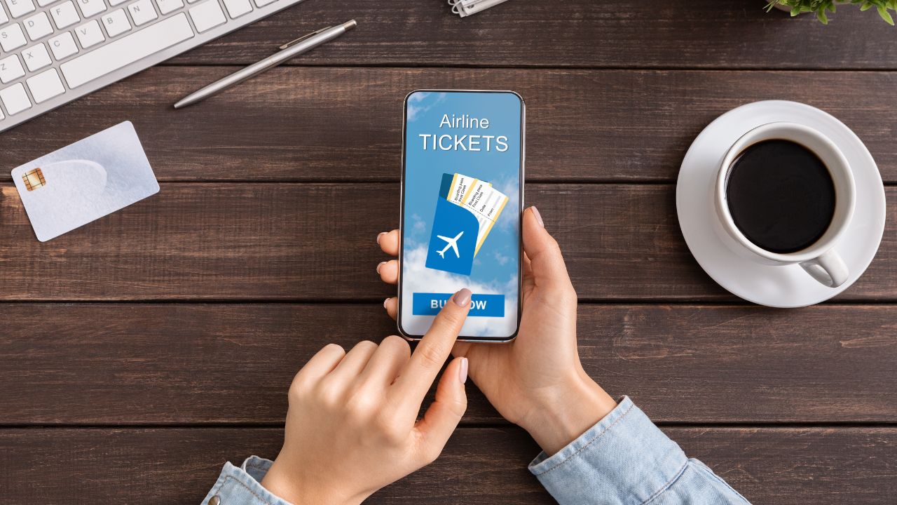 Booking a flight on a smartphone