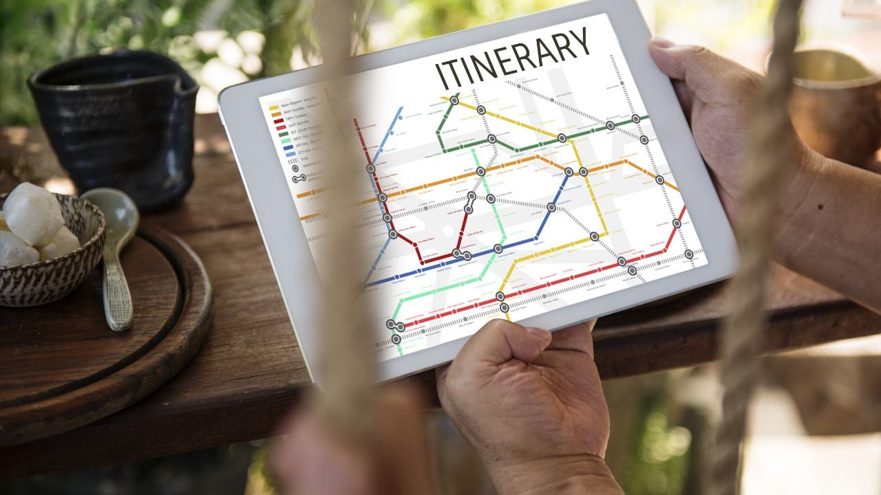 Route map and trip planning concept
