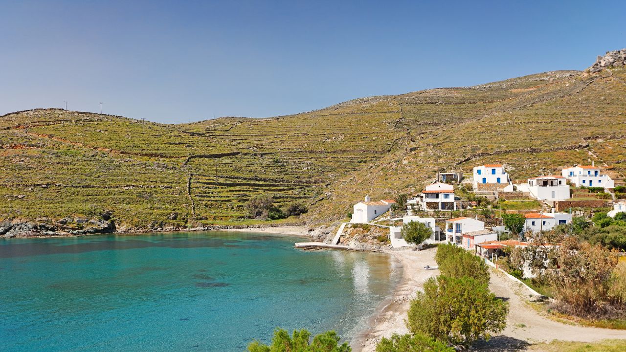 Lefkes village on Paros, Greece.