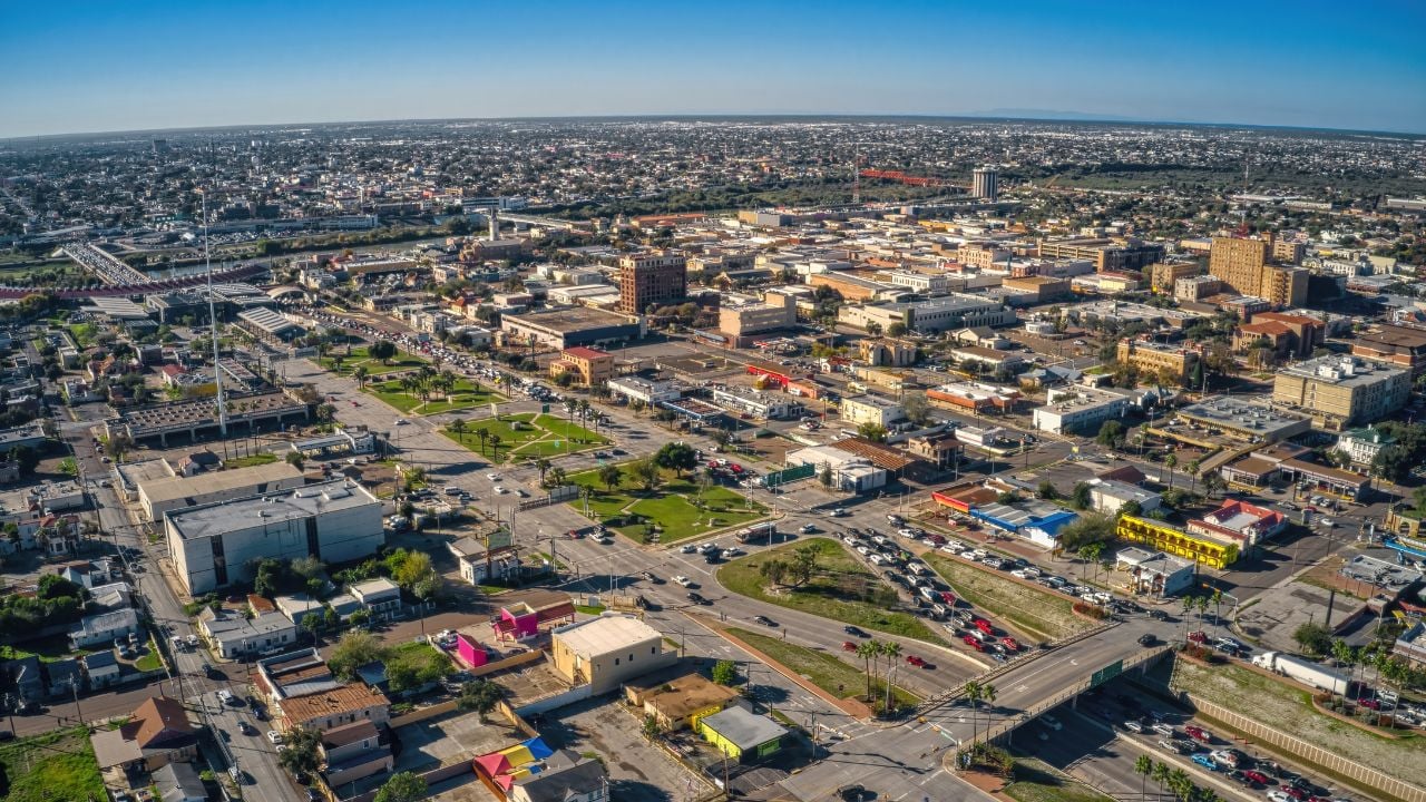 Aerial view of the Laredo border area.