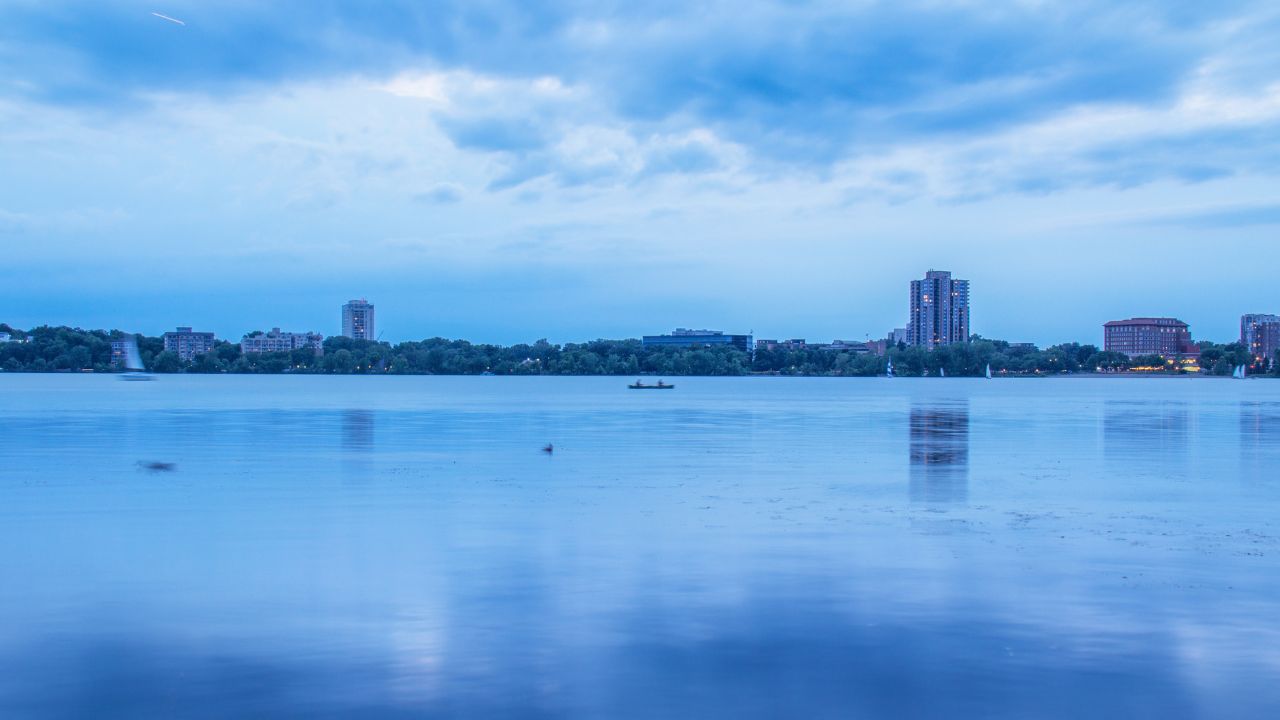 Lake reflection in Minneapolis, Minnesota.