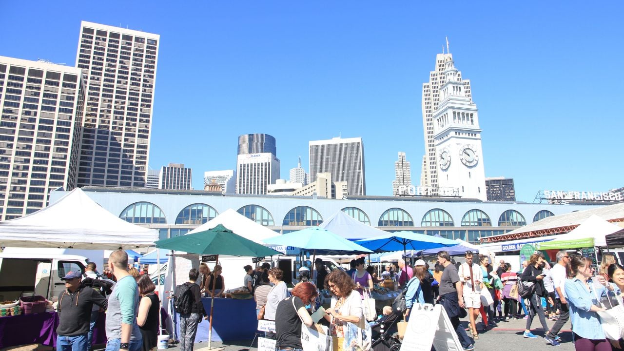 Farmers market at the Ferry Building in San Francisco.