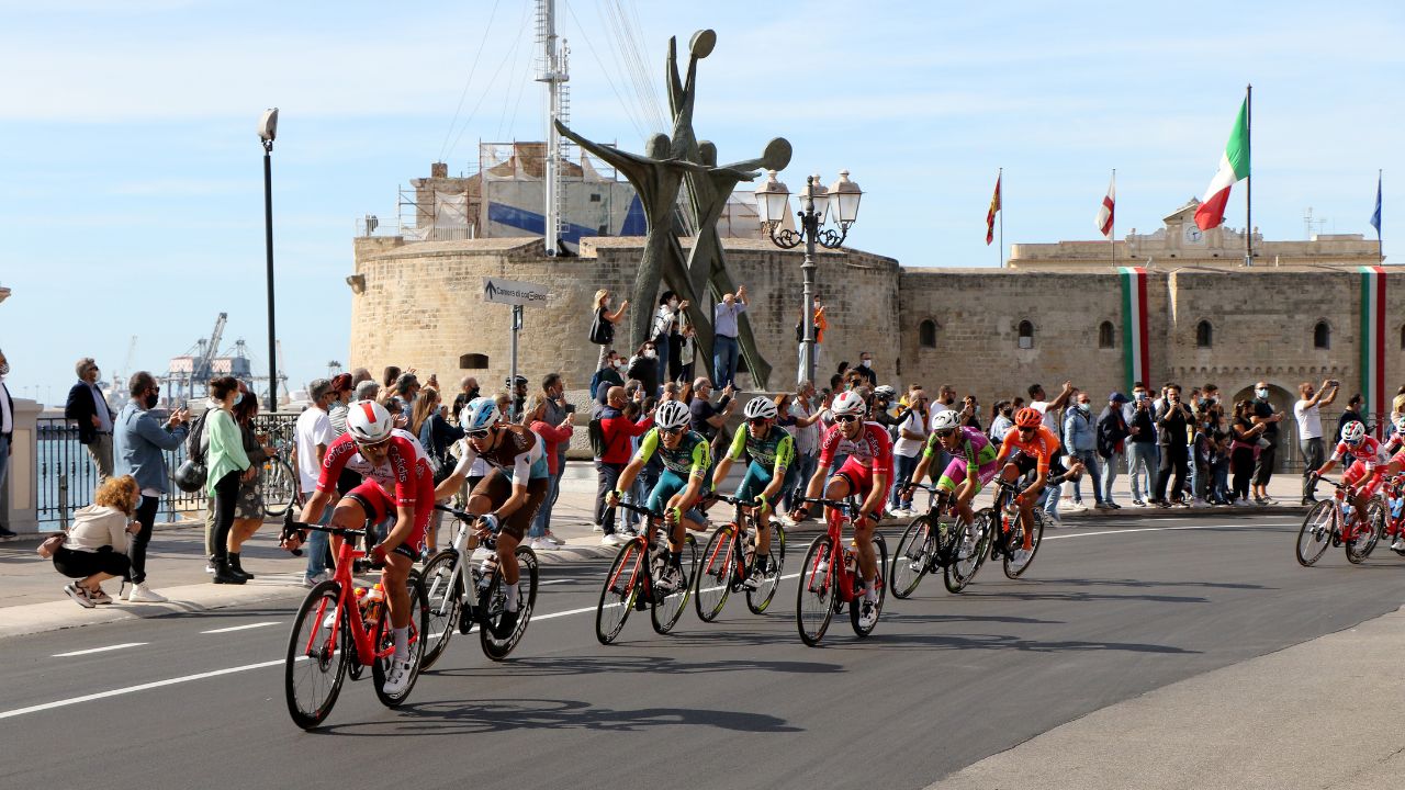 Cyclists during the Giro d’Italia in Taranto, Italy.