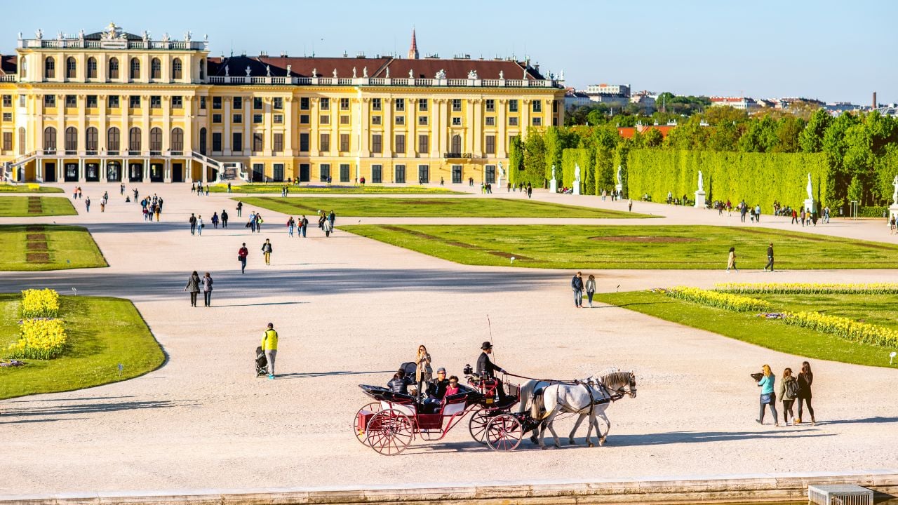 Schönbrunn Palace grounds in Vienna, Austria.