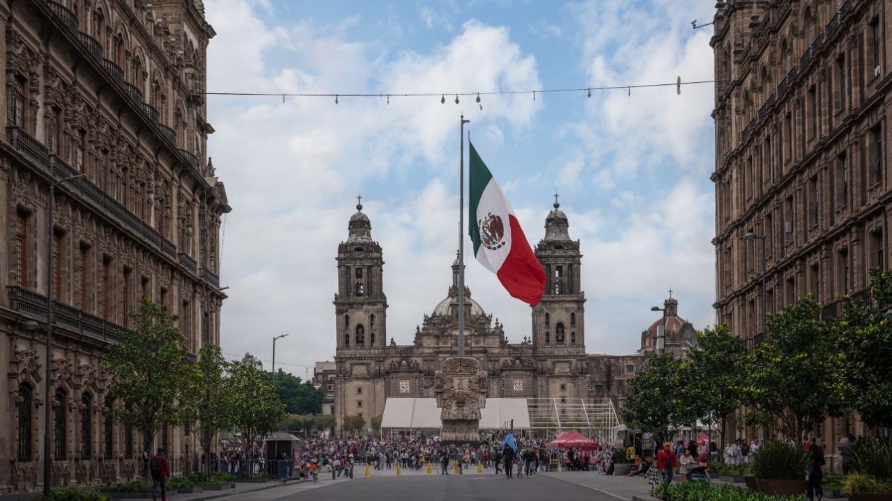 Zócalo and Metropolitan Cathedral in Mexico City.