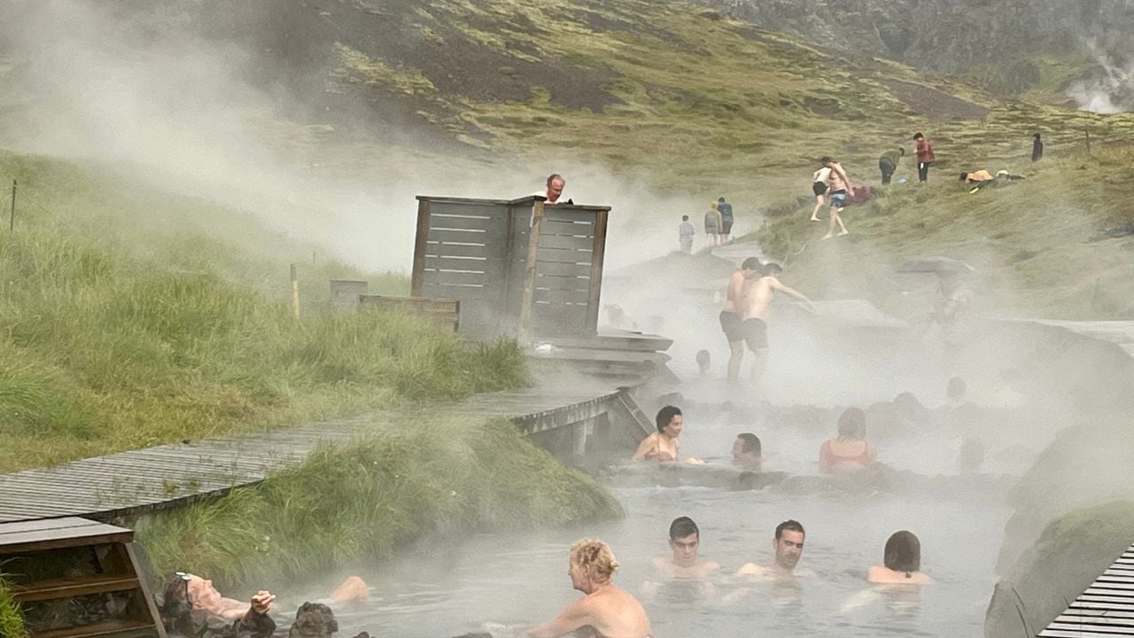 Reykjadalur Valley Hot Spring Thermal River. Hveragerdi, Iceland. August 6, 2023