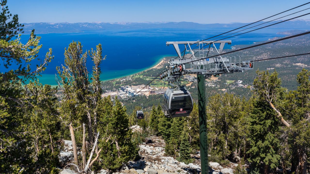 Heavenly Gondola above Lake Tahoe in summer.