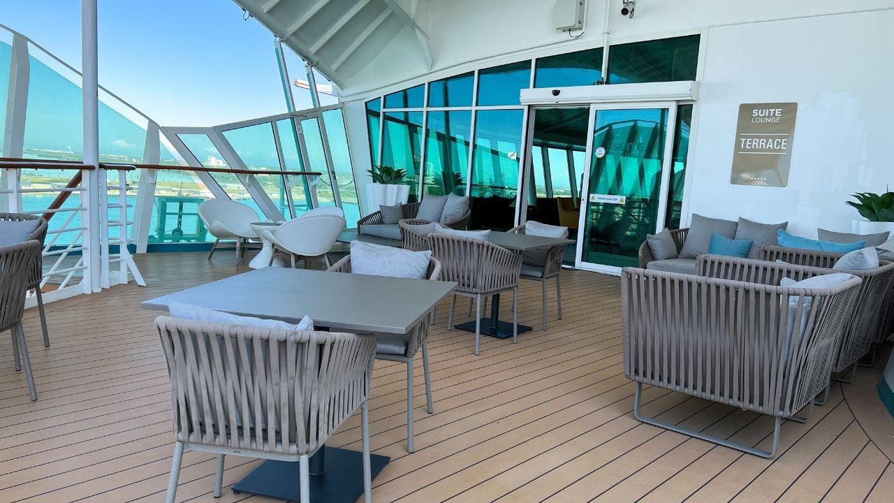Cruise-ship outdoor lounge area.