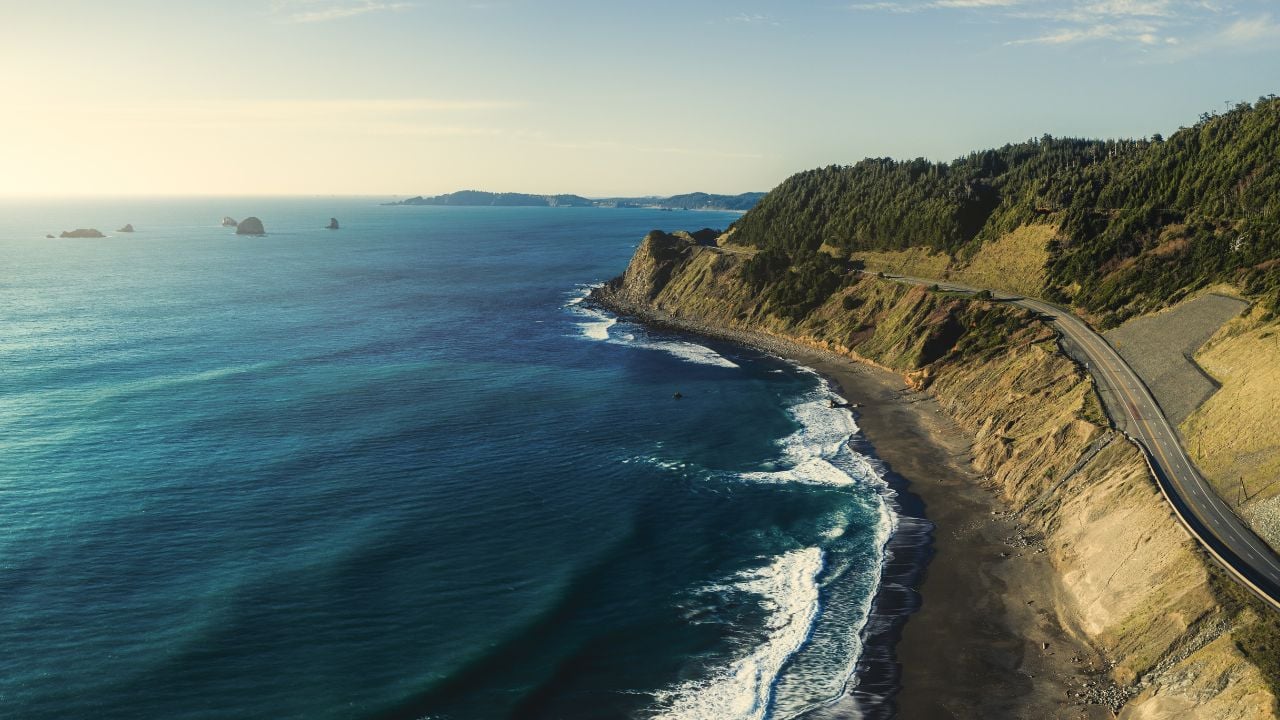 Highway 101 on the Oregon coast near Port Orford.