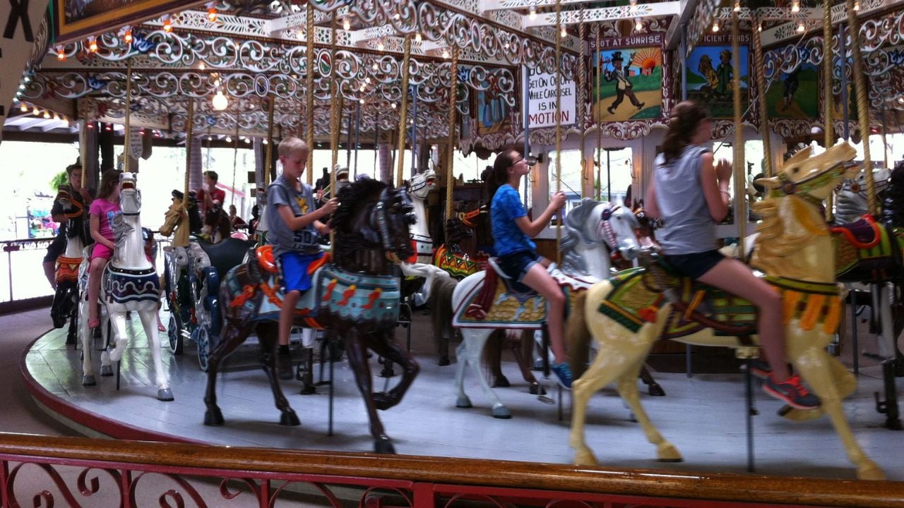 Knoebels Amusement Resort scene in Pennsylvania.