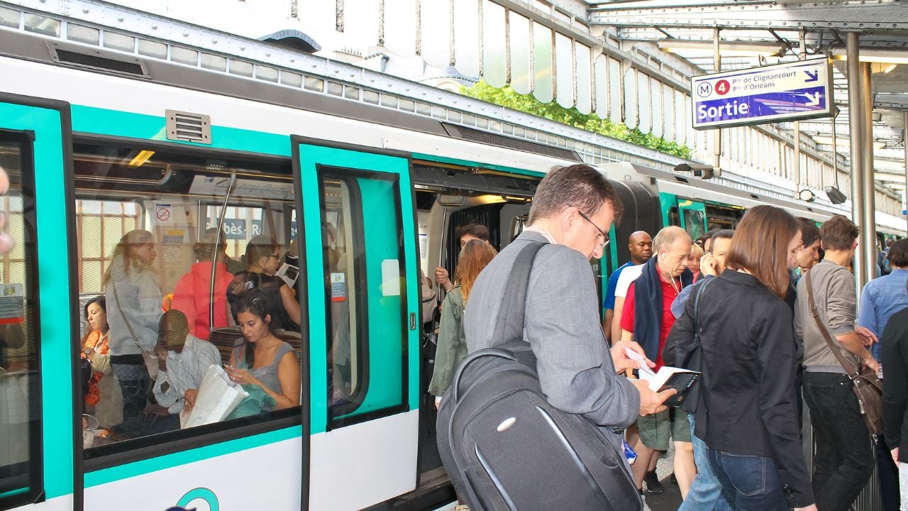 Paris Metro station in the city.