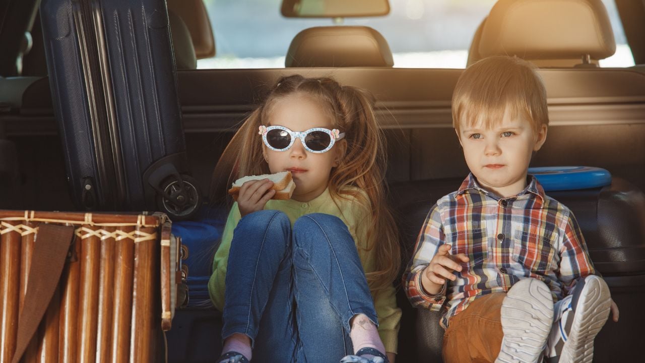 Family traveling together by car on vacation.