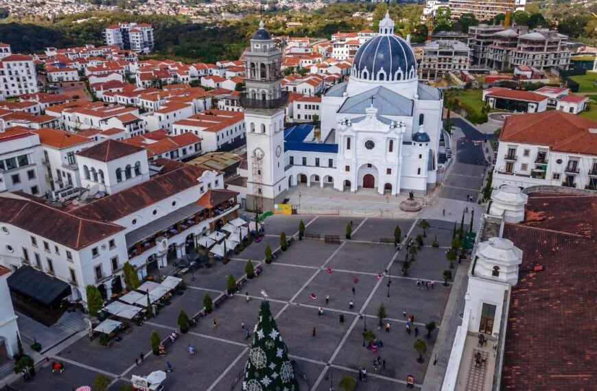 Beautiful aerial view of Plaza Cayala in Guatemala City