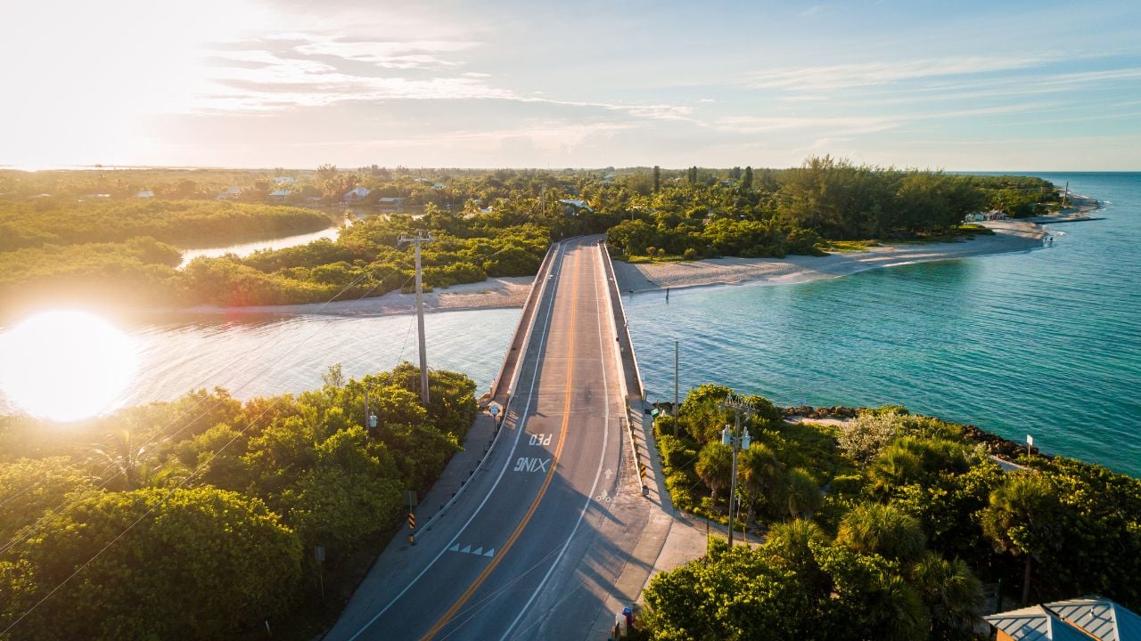 Beach scene on Sanibel and Captiva Islands in Florida.