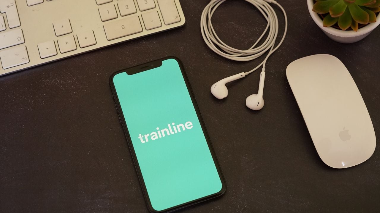 Barcelona, Spain - October 09, 2020; Trainline iPhone app shown on a screen