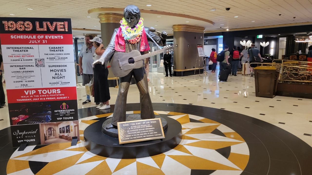 Elvis statue inside Westgate Hotel and Casino in Las Vegas.