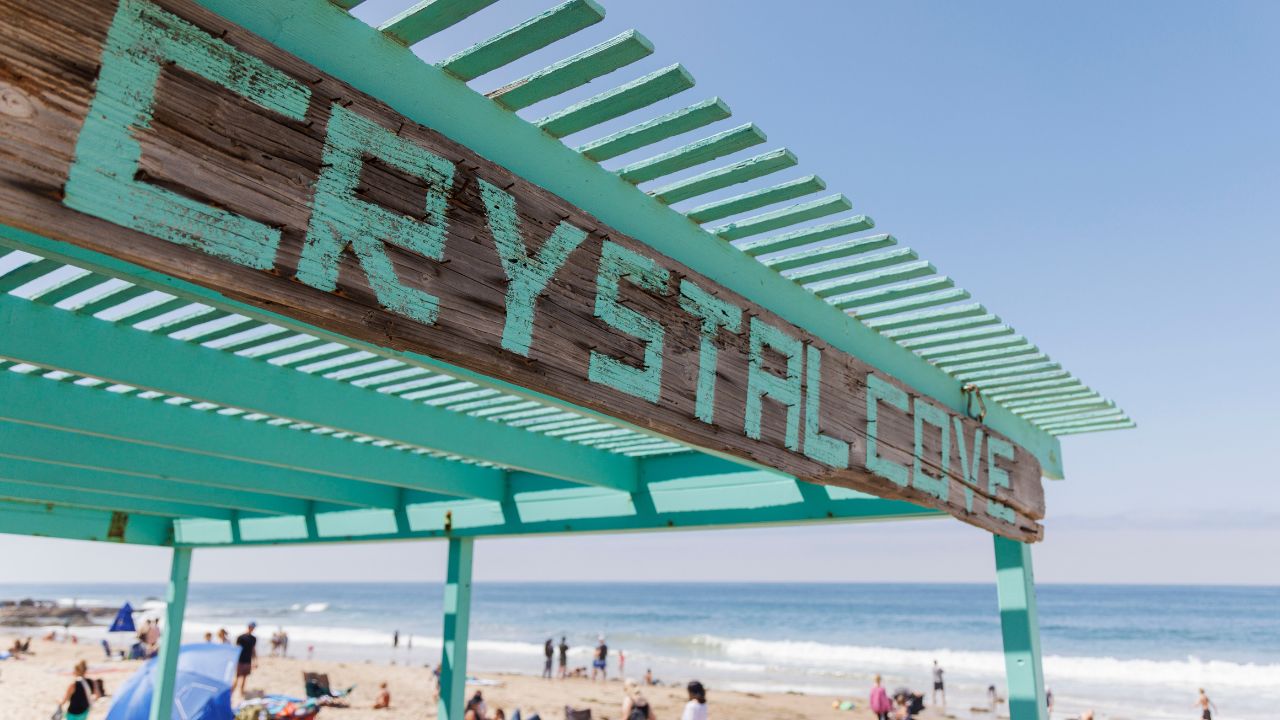 Beach and shoreline at Crystal Cove State Park in California