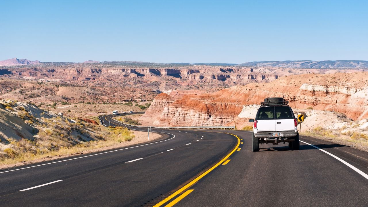 A car on the road in arizona