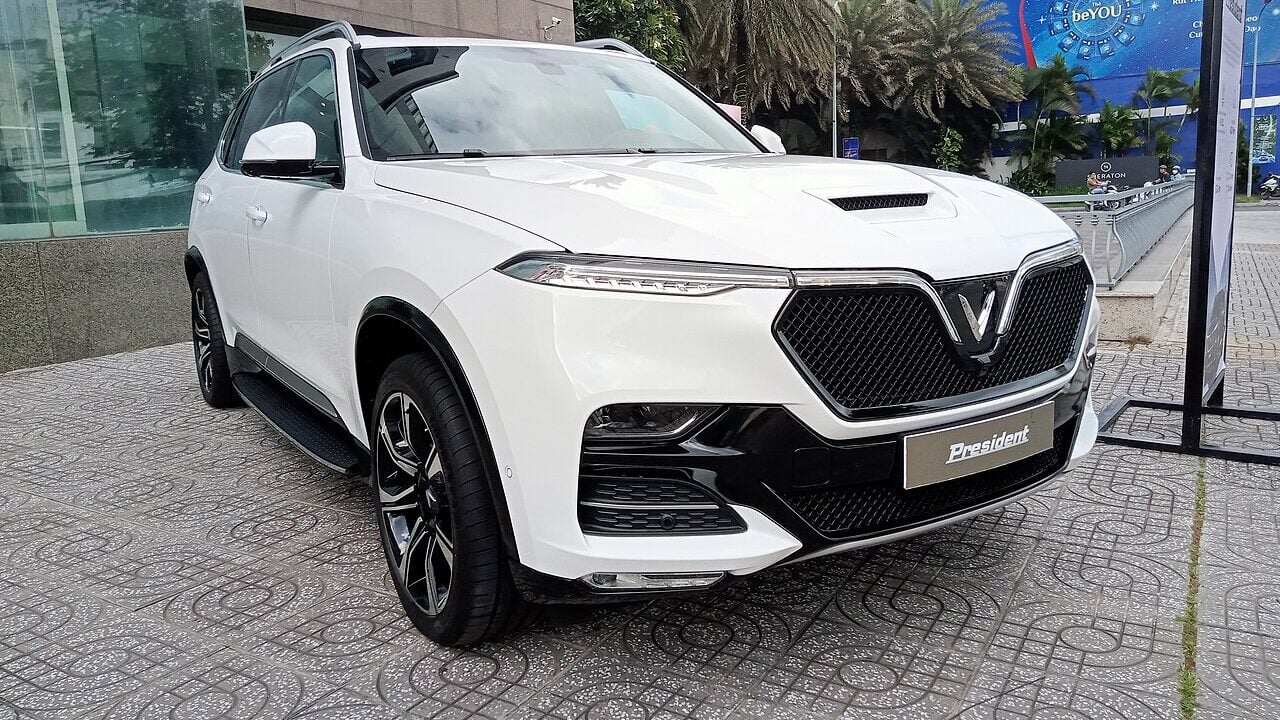 VinFast President on display at "VinFast - For a Green Future" exhibition.