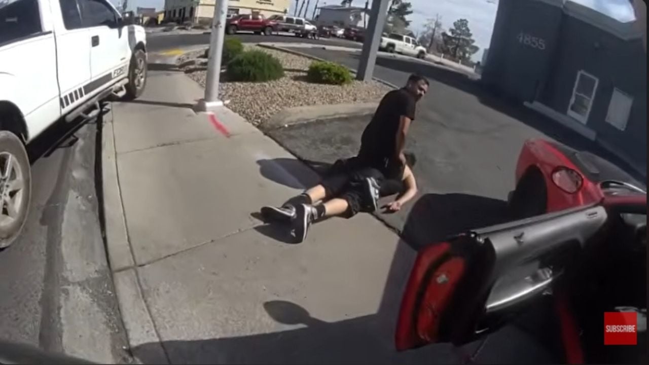 A Risky Intervention: Civilian Tackles Suspect After High-Speed Dash.