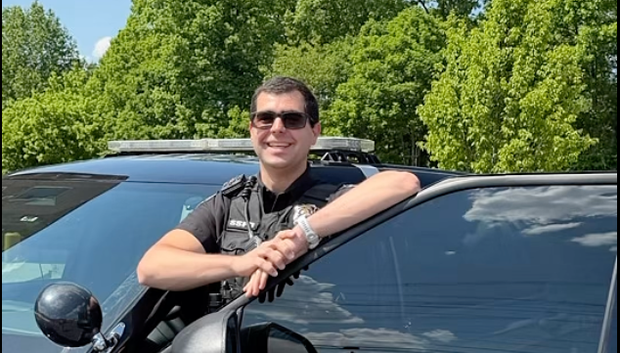 police officer returns after bike accident