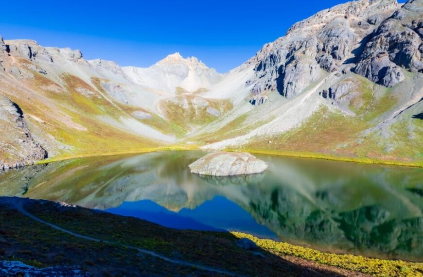 island lake in colorado's san juan mountains