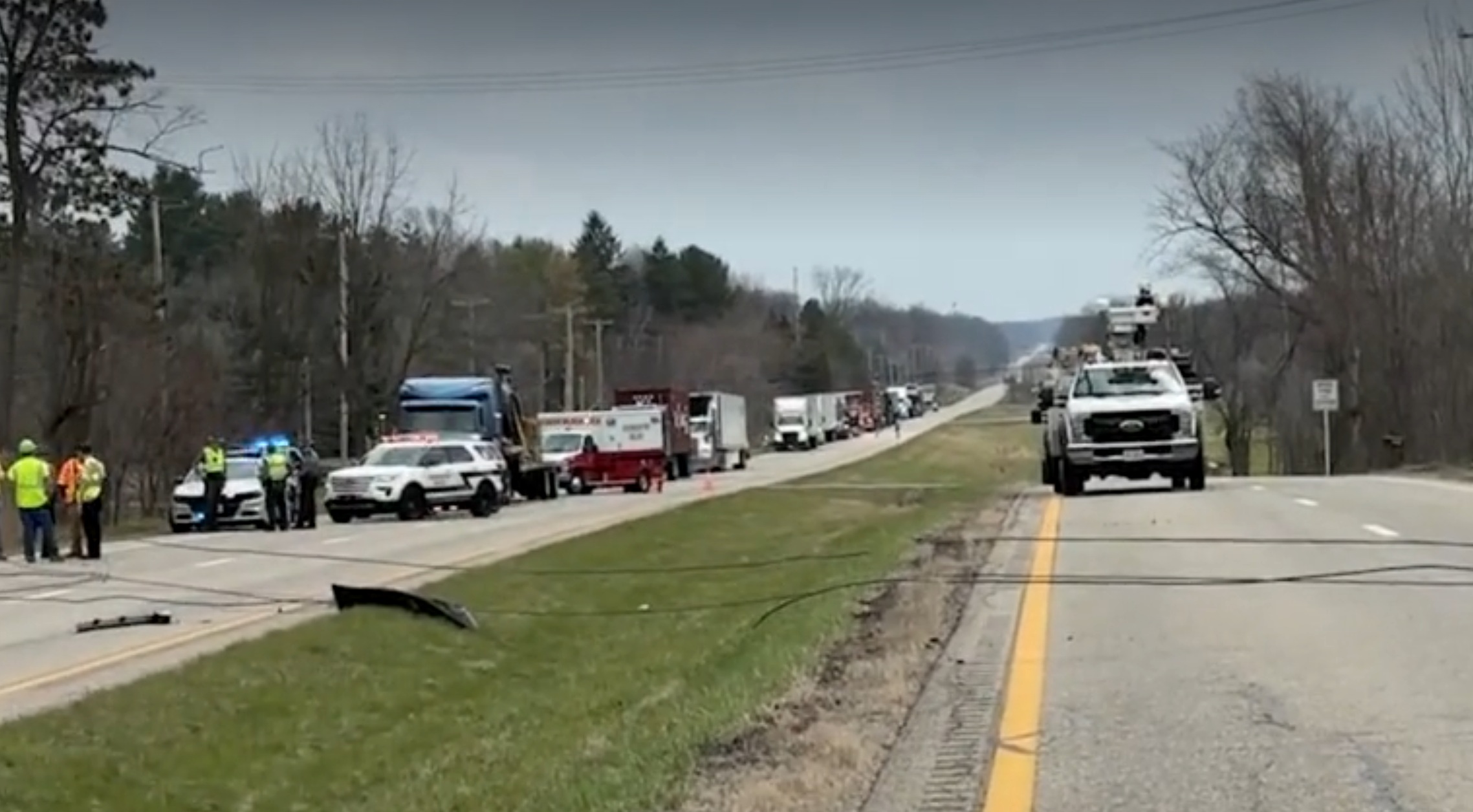 wires down truck