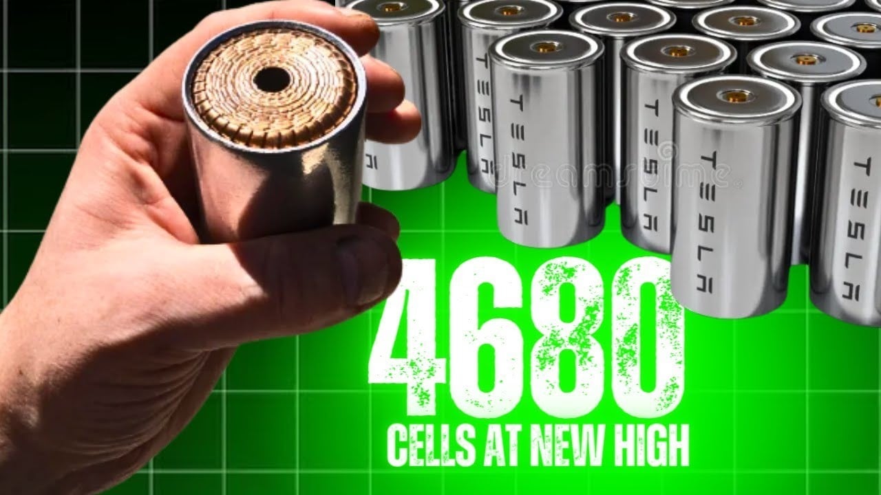 Tesla 4680 battery cells.