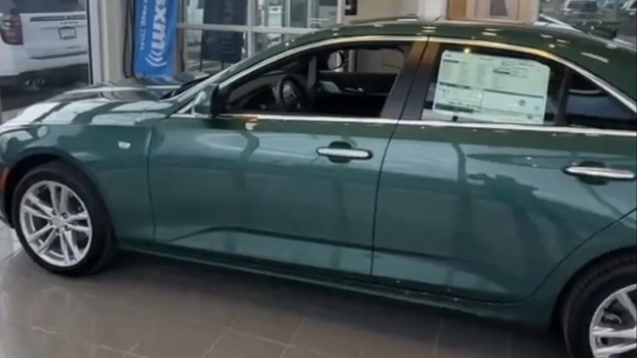 Cadillac CT4 Dealership Metallic Green Side