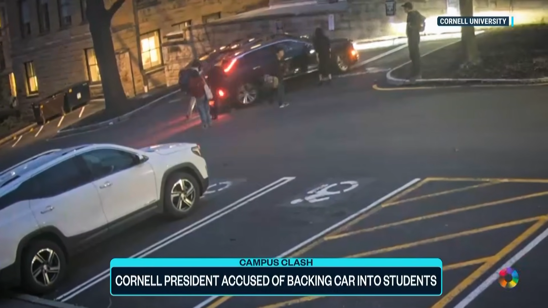 cornell university backs up into student