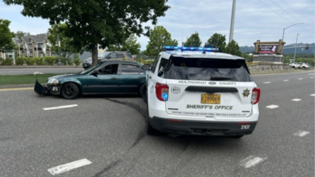 Driver Rames Driver Rams Stolen Car Into Police SUV and Flees On Foot