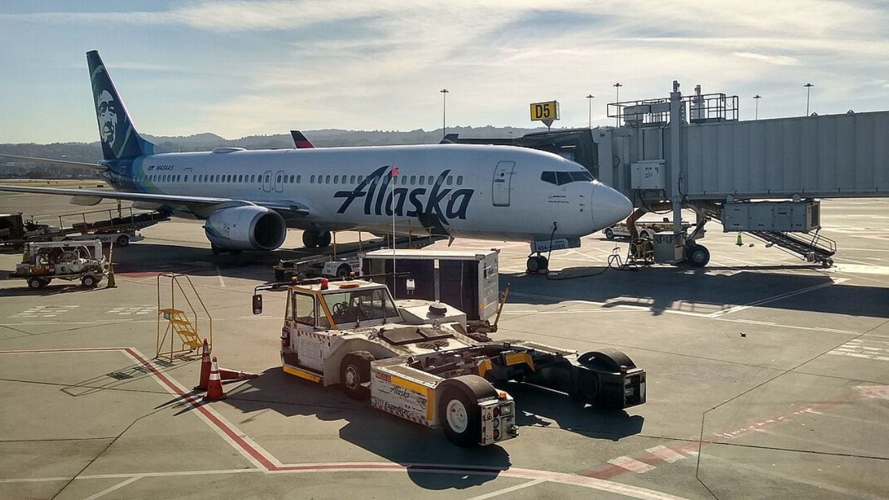 Beoing 737-900 registration N434AS operated by Alaska Airlines at San Francisco International Airport.