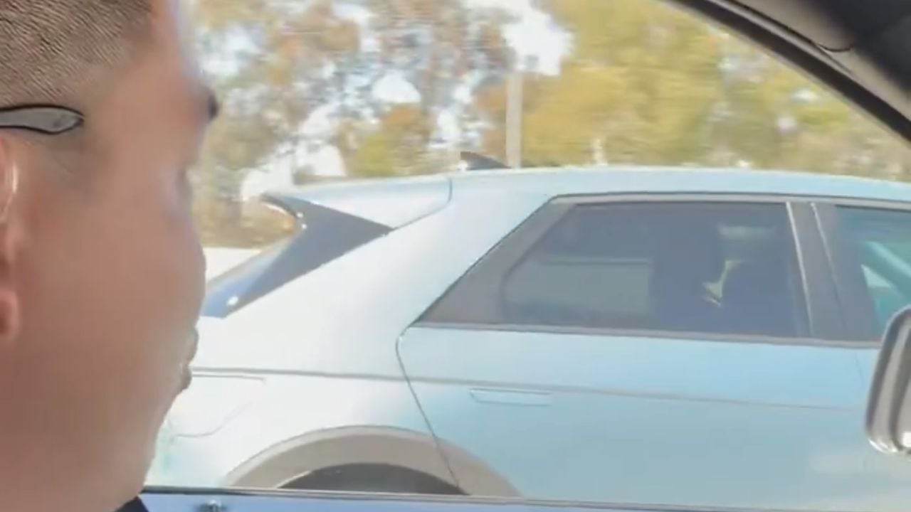 CHP officer paces SUV, sees driver’s thumbs moving on phone for 15 seconds.