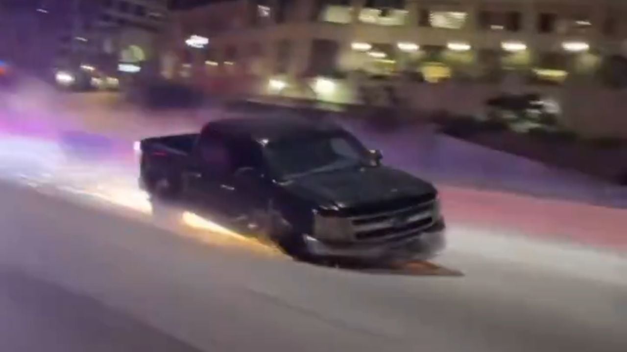 A grinding metal rim, a shower of orange sparks, and a suspect who didn't care.